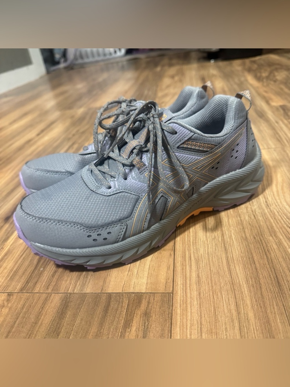 Asics Gel Venture 9 Shoes W9 1012B314 Gray/peach Running Sneakers Trail Shoes